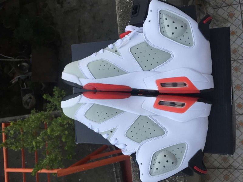 2016 Air Jordan 6 Retro Hare White Grey Red